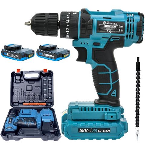 Prohummer PH189 Ultra Akülü 58vf Darbeli Vidalama Matkap Seti (Mavi)
